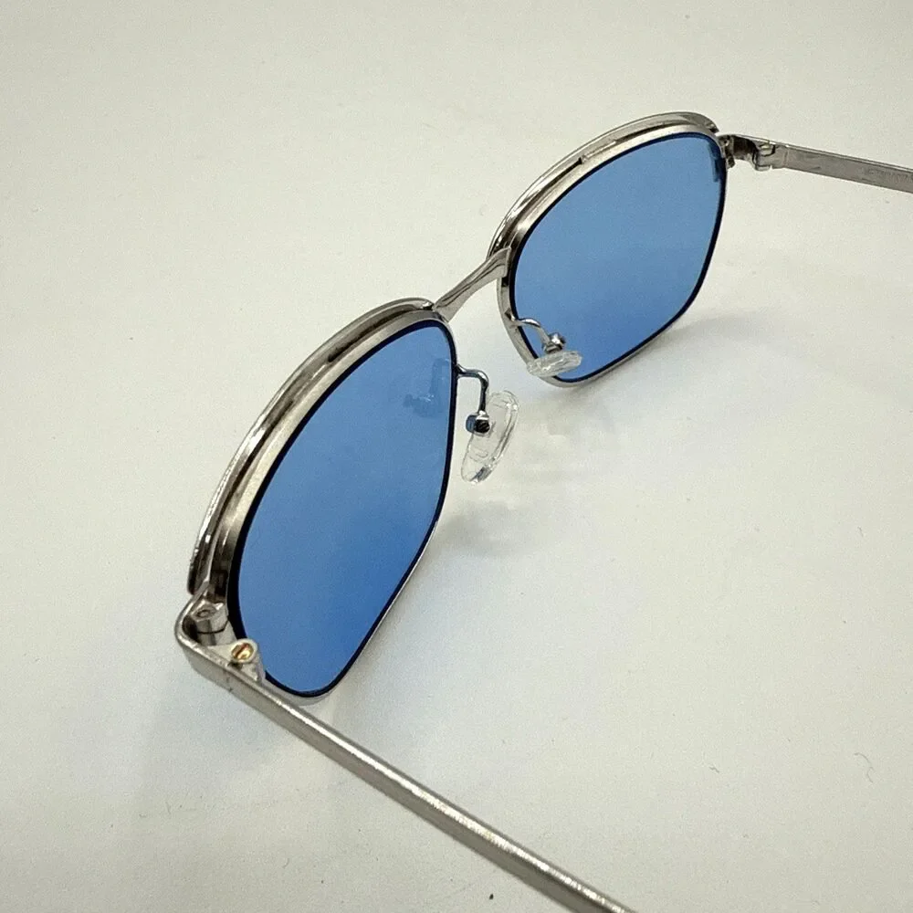 Caprice Metalvista Vintage Sunglasses 1/25 12K GF Square Blue Lens Frame Italy